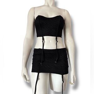 DollsKill | New Pink NWOT’s Zebra Garter Cyber Y2K Goth Grunge Mini Skirt Set